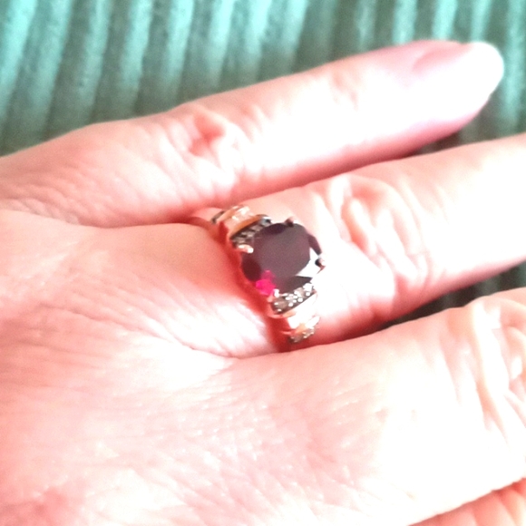 D'Joy Jewelry - ORISSA RHODOLITE GARNET, NATURAL WHITE & CHAMPAGNE DIAMONDS